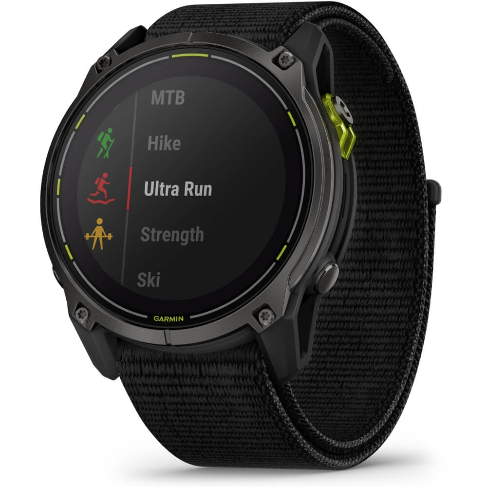 Garmin Enduro 3 Solar Sapphire Schwarz/Carbongrau Titan DLC Ultra-Performance Multisport-Smartwatch  bei CardioZone günstig online kaufen