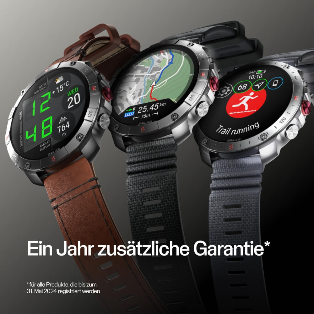 POLAR Grit X2 Pro Night Black Bundle mit Nylon Klettarmband Schwarz bei CardioZone günstig online kaufen