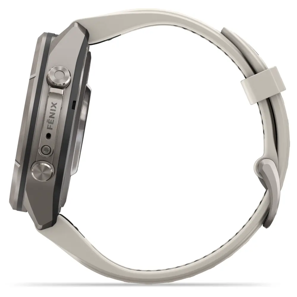 Garmin fenix 9 Pro inReach 43 mm Titan Nebelgrau/Dunkler Sandstein