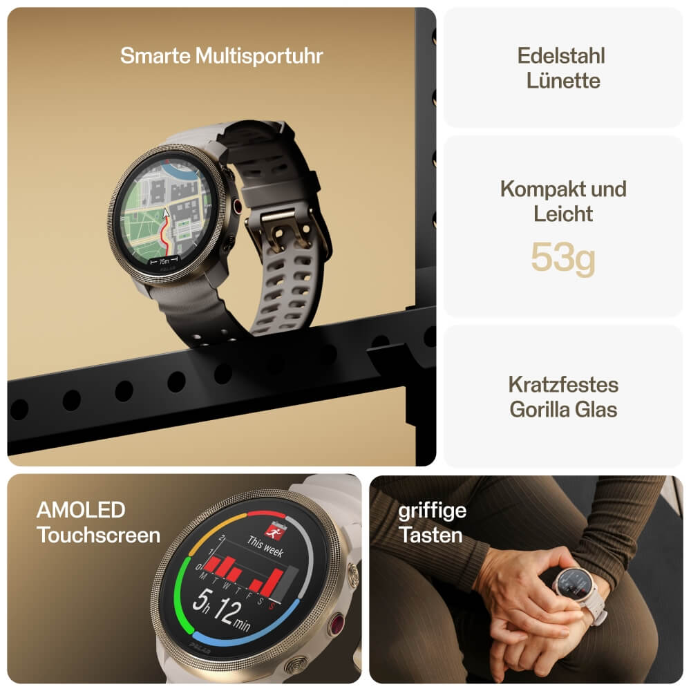 POLAR Vantage M3 Greige Gold Multisport Uhr Gr. S-L bei CardioZone günstig online kaufen
