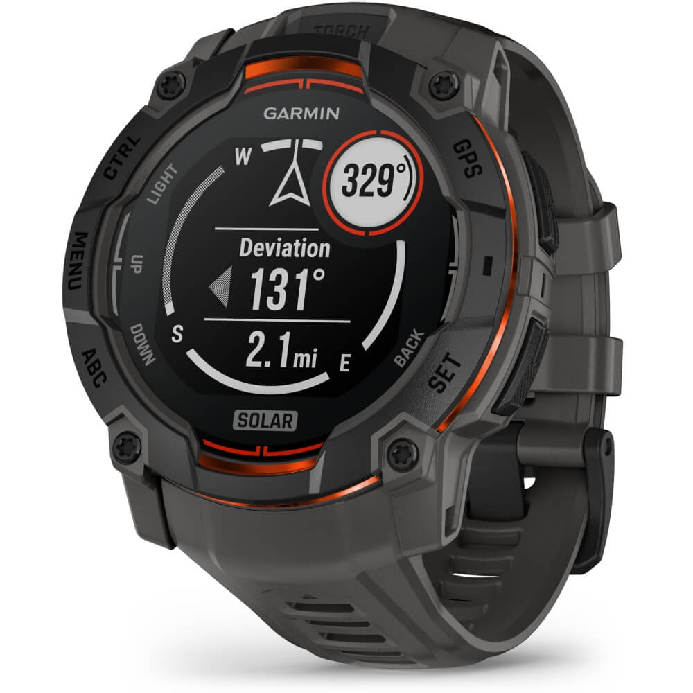 Garmin Instinct 3 SOLAR 50 mm Carbon/Schwarz 26mm Silikonarmband Carbon bei CardioZone günstig online kaufen
