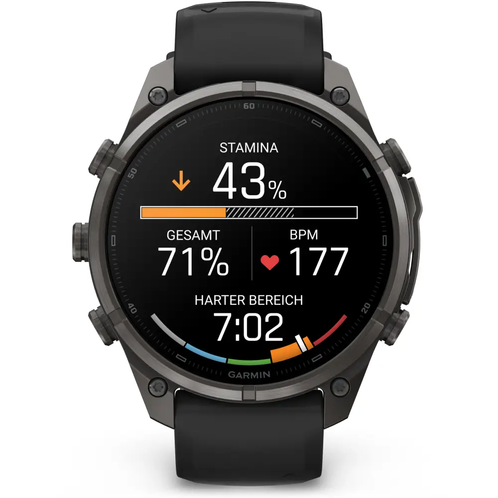 Garmin fenix 9 Pro inReach 47 mm Carbongrau DLC Titan Schwarz/Kieselgrau