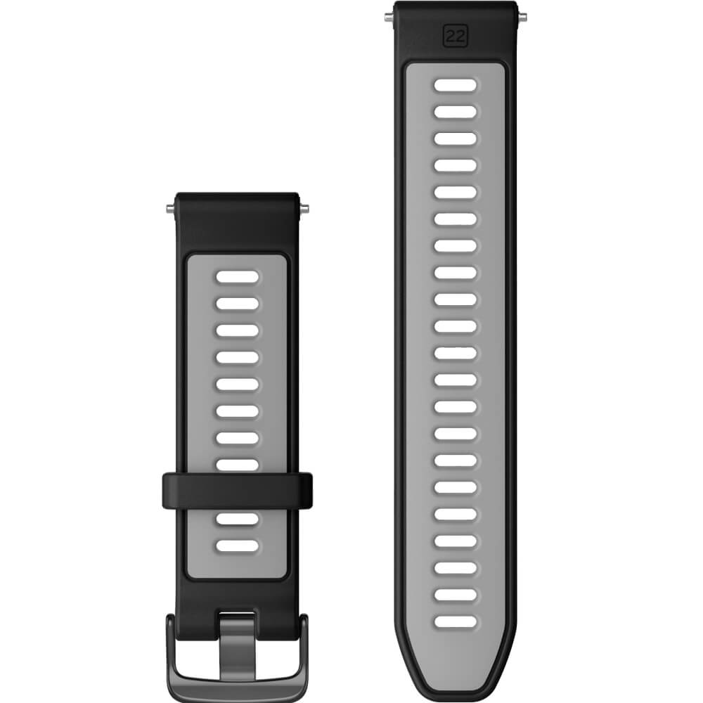 Garmin Forerunner 965 Silikon-Wechselarmband 22mm Schwarz/Hellgrau bei CardioZone online kaufen