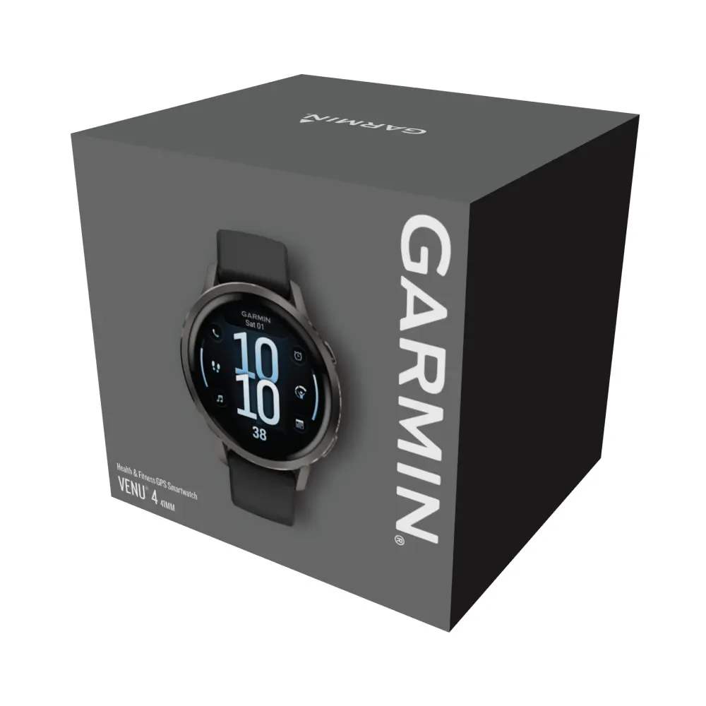 Garmin Venu 4 - 41mm Schwarz-Schiefergrau Schnellwechsel-Silikonarmband 18mm