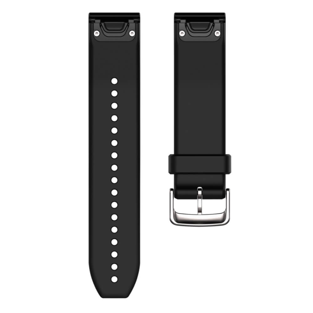 Garmin Quickfit 22mm Silikon-Armband Schwarz / Schnalle in Silber bei CardioZone günstig online kaufen