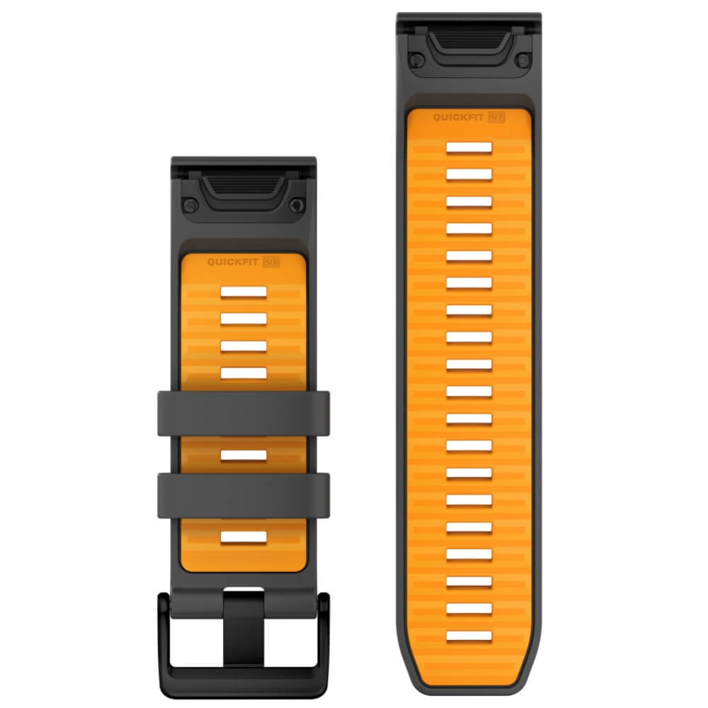 Garmin Quickfit Silikon Armband 26mm Graphit-Spark-Orange fenix 8 51mm u.a. bei CardioZone günstig online kaufen