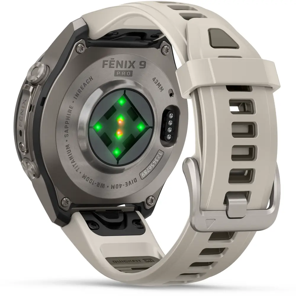 Garmin fenix 9 Pro inReach 43 mm Titan Nebelgrau/Dunkler Sandstein