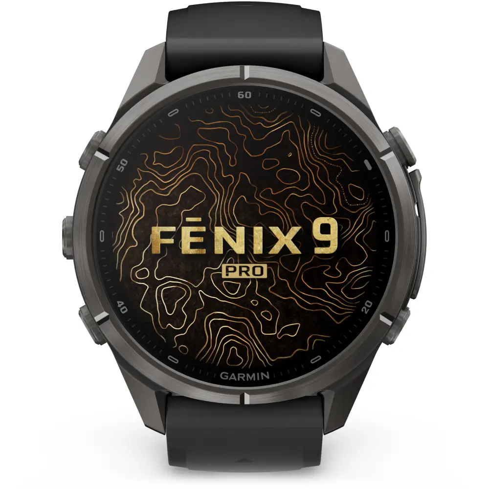 Garmin fenix 9 Pro inReach 43 mm Carbongrau DLC Titan Schwarz/Kieselgrau