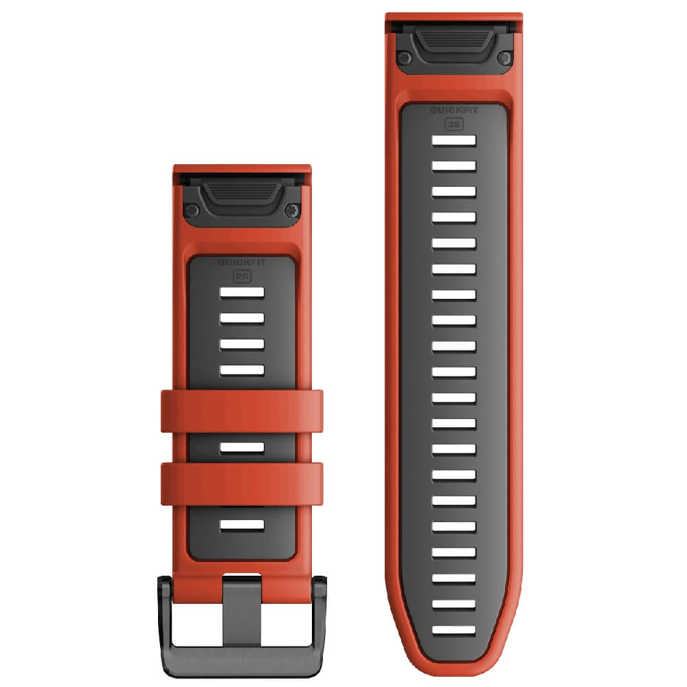 Garmin Quickfit Silikon Armband 26mm Flammenrot/Graphit bei CardioZone günstig online kaufen