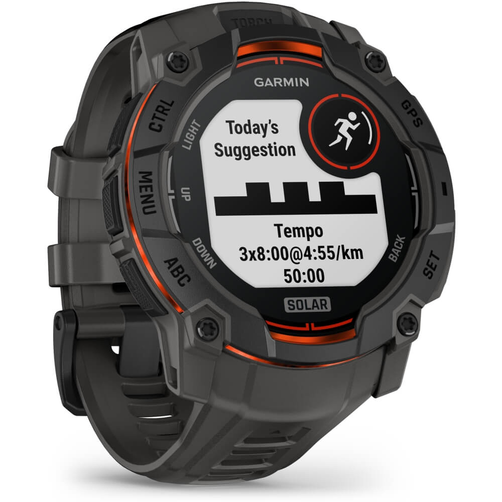 Garmin Instinct 3 SOLAR 50 mm Carbon/Schwarz 26mm Silikonarmband Carbon bei CardioZone günstig online kaufen