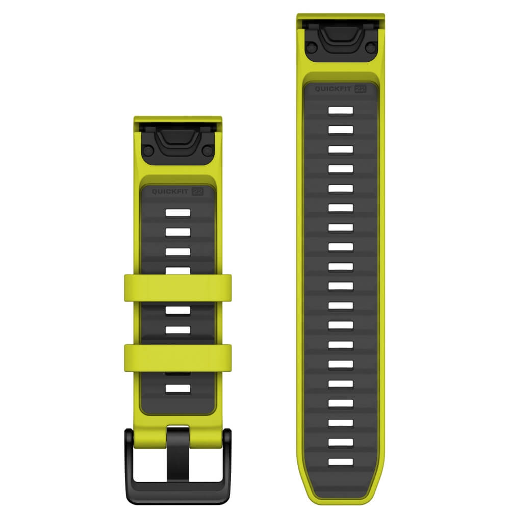 Garmin Quickfit Silikon Armband 22mm Amp-Yellow-Kieselgrau fenix 8 47mm u.a.