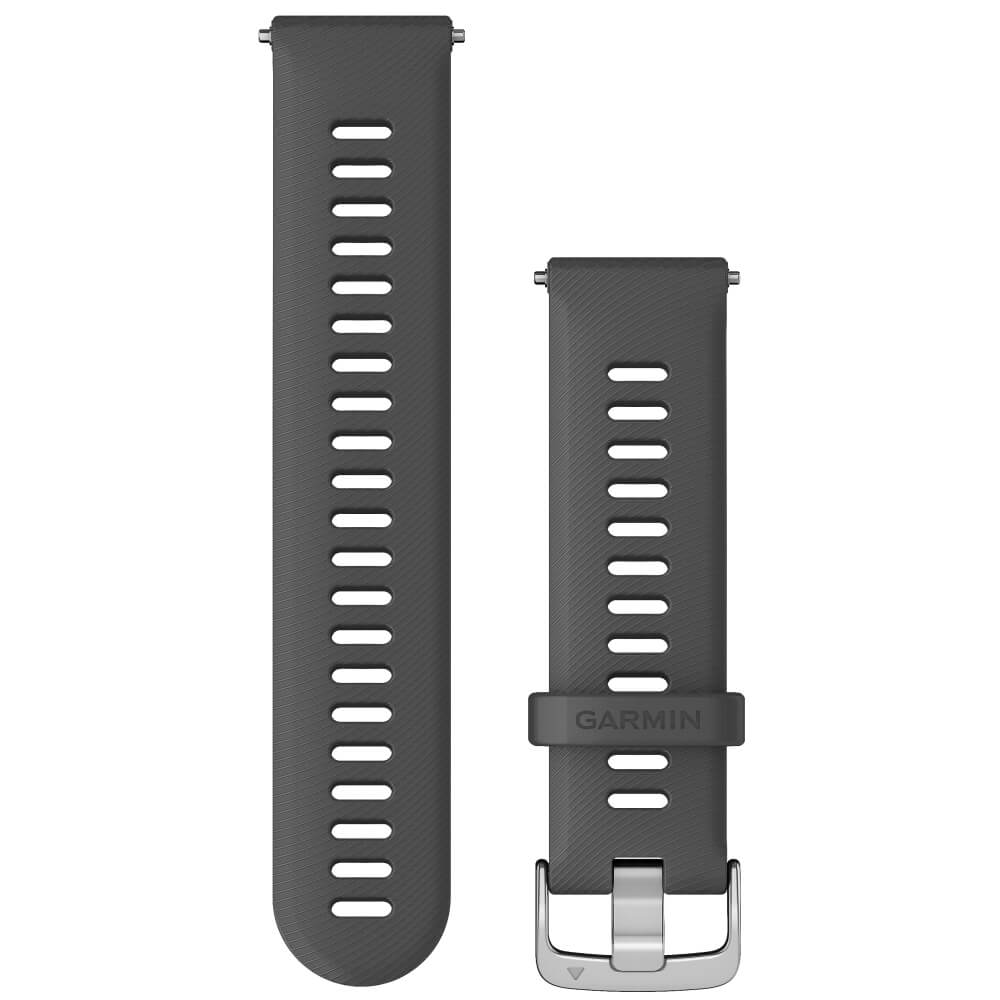 Garmin Forerunner 255 Schnell Wechsel 22mm Silikon Armband Grau Verschluss Silber bei CardioZone günstig online kaufen