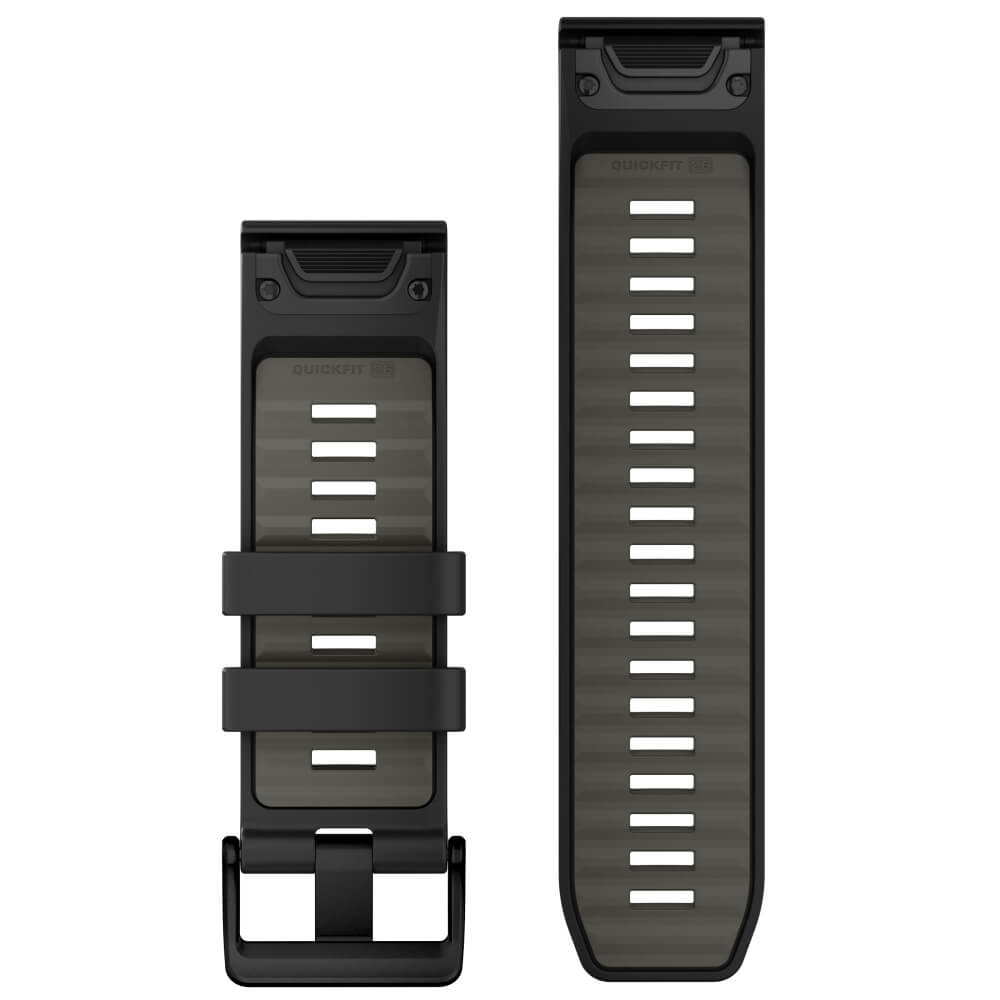 Garmin Quickfit Silikon Armband 26mm Schwarz-Kieselgrau fenix 8 51mm u.a. bei CardioZone günstig online kaufen