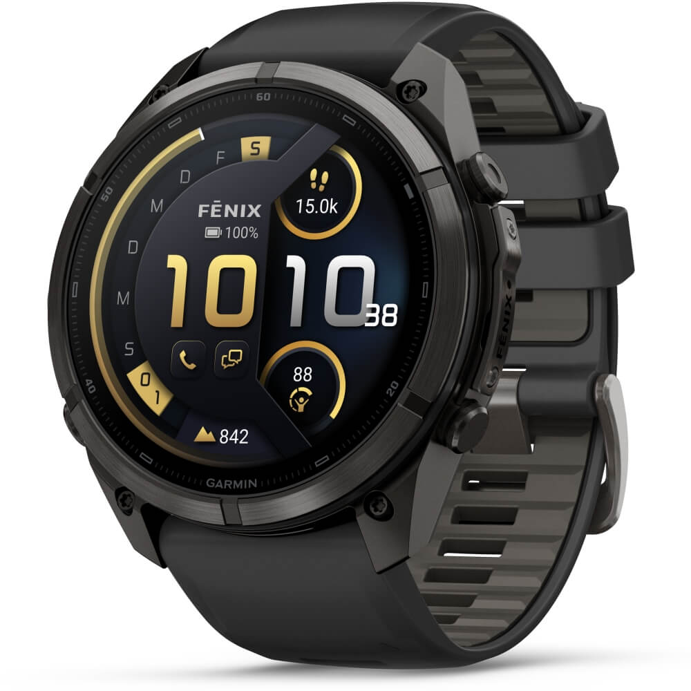 Garmin fenix 9 Pro inReach 51 mm Carbongrau DLC Titan Schwarz/Kieselgrau
