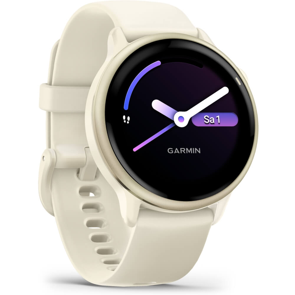 Garmin vivoactive 6 Bone/Lunargold mit Schnellwechsel-Silikon-Armband 20 mm