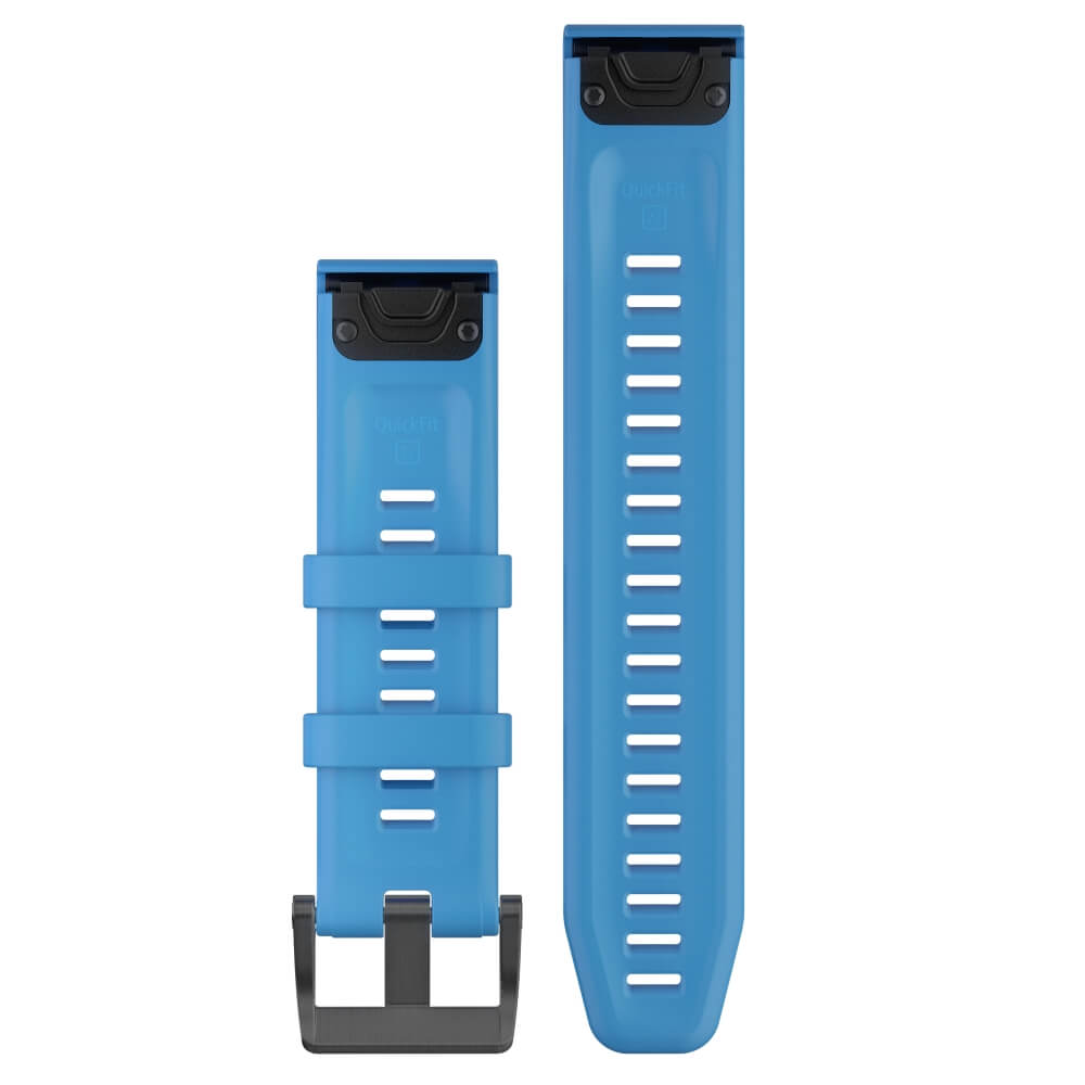 Garmin Quickfit 22mm Silikon-Armband Azurblau / Schwarz Gr. M bei CardioZone guenstig online kaufen