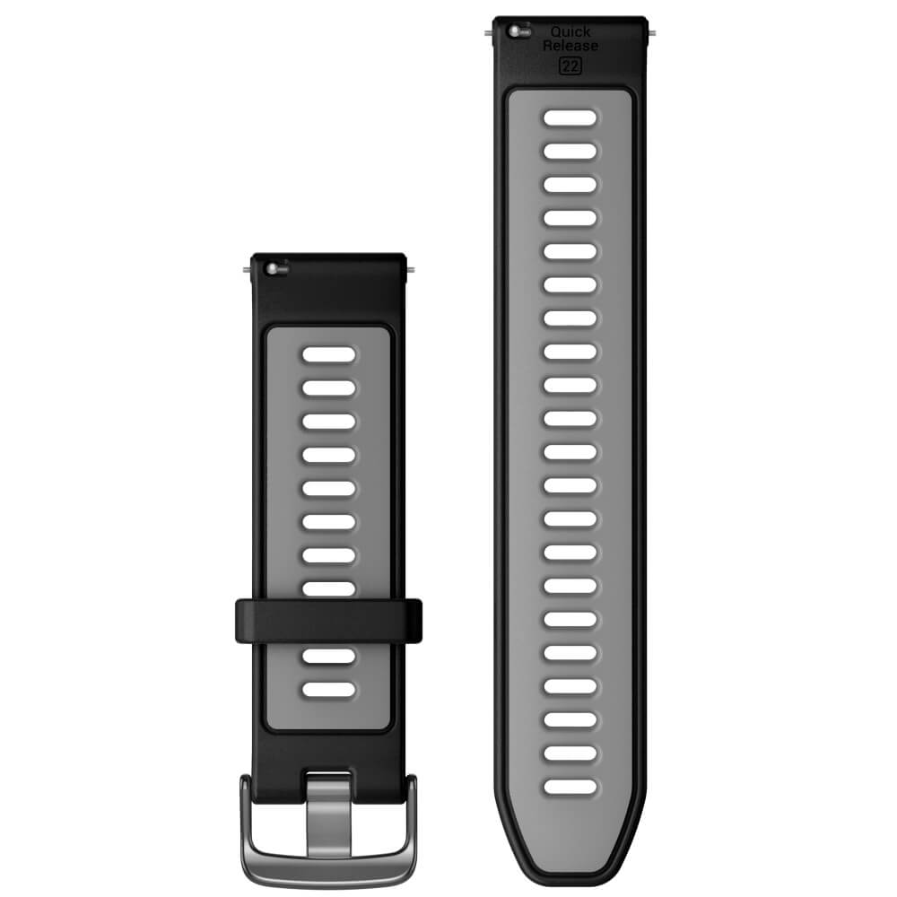 Garmin Forerunner 265 Schnell-Wechsel 22mm Silikon Armband Schwarz/Hellgrau