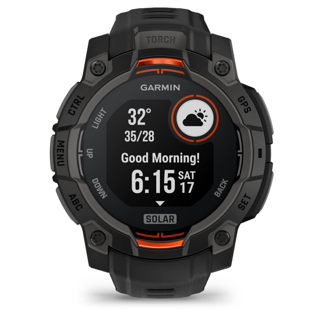 Garmin Instinct 3 SOLAR 45 mm Schwarz 22mm Silikonarmband Schwarz bei CardioZone günstig online kaufen