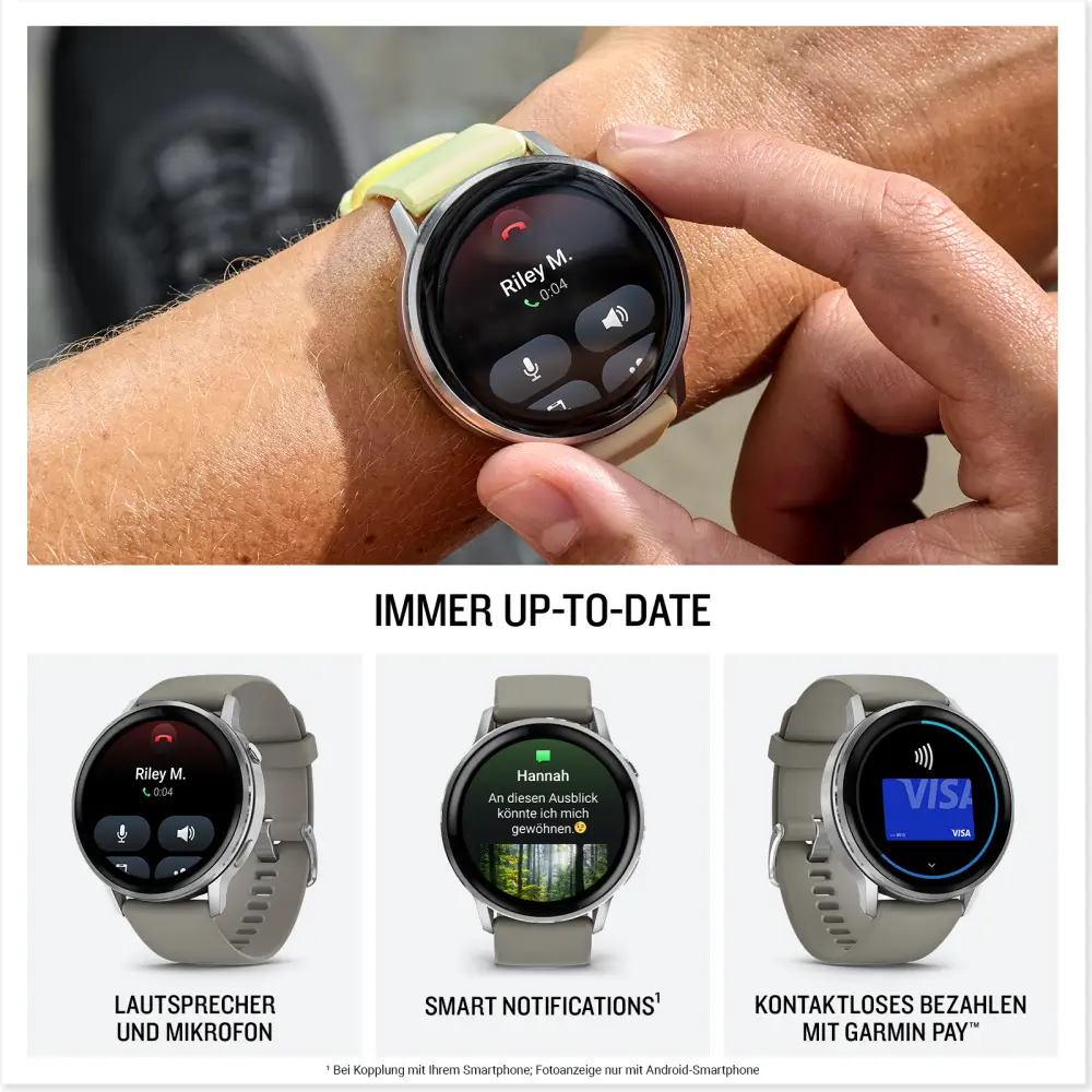 Garmin Venu 4 - 45mm Schwarz-Schiefergrau Schnellwechsel-Silikonarmband 22mm