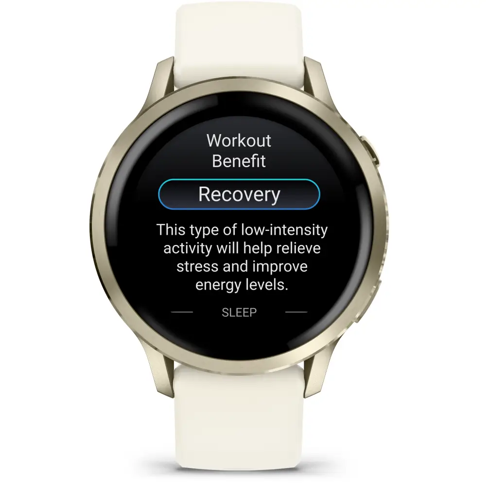 Garmin Venu 4 - 41mm Beige-Lunargold Schnellwechsel-Silikonarmband 18mm Bone