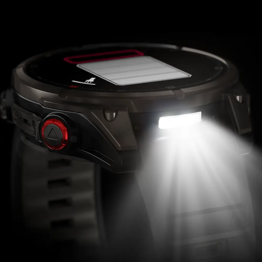 Garmin fenix Pro 8 47mm AMOLED Sapphire Schwarz/Carbongrau Titan DLC 22mm Silikonarmband