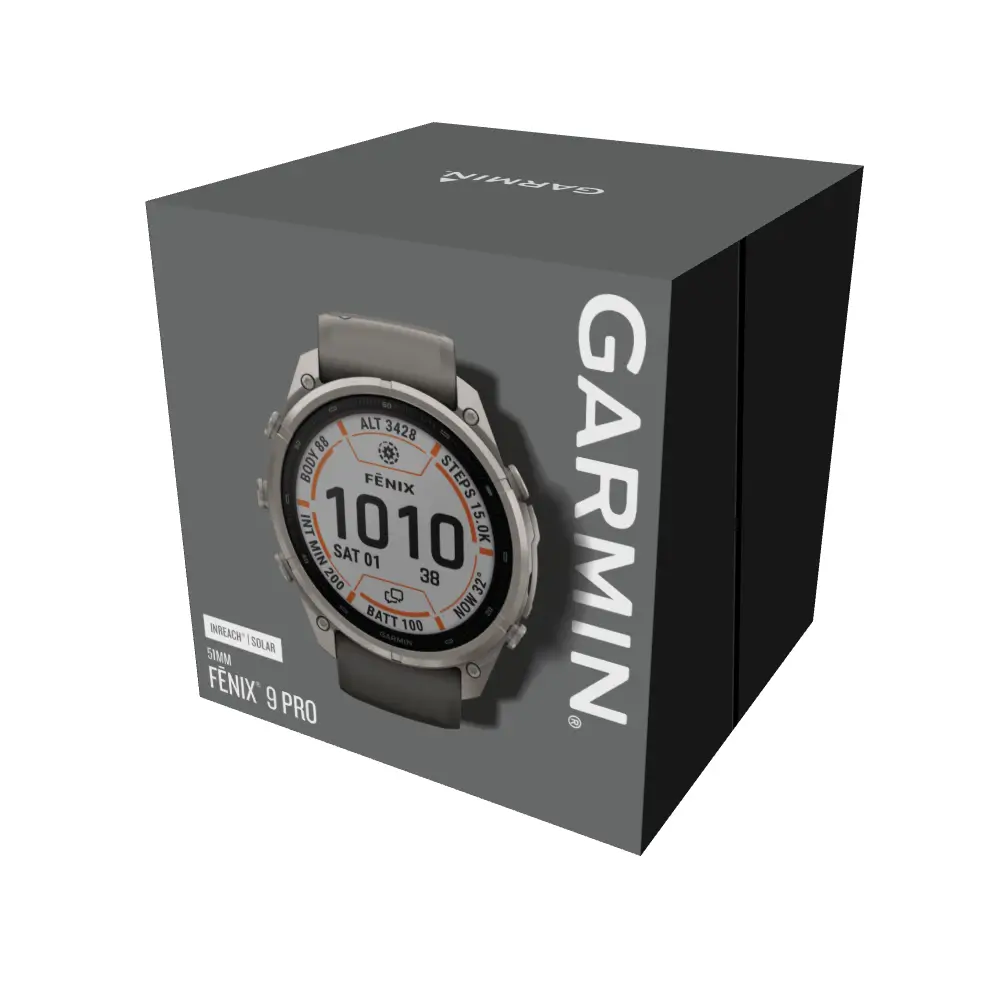 Garmin fenix 9 Pro inReach Solar 51 mm Titan Kieselgrau/Silbergrau