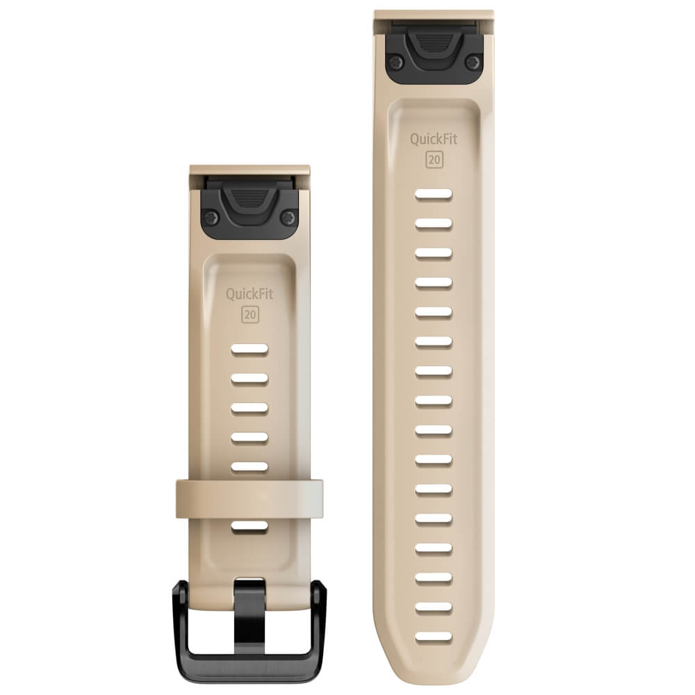 Garmin Quickfit Silikon Armband 20mm Creme / Schiefergrau fenix 6S/7S bei CardioZone günstig online kaufen