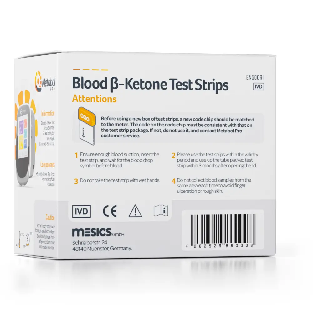 Mesics Metabol Pro Beta Ketone Teststreifen Big Pack 50