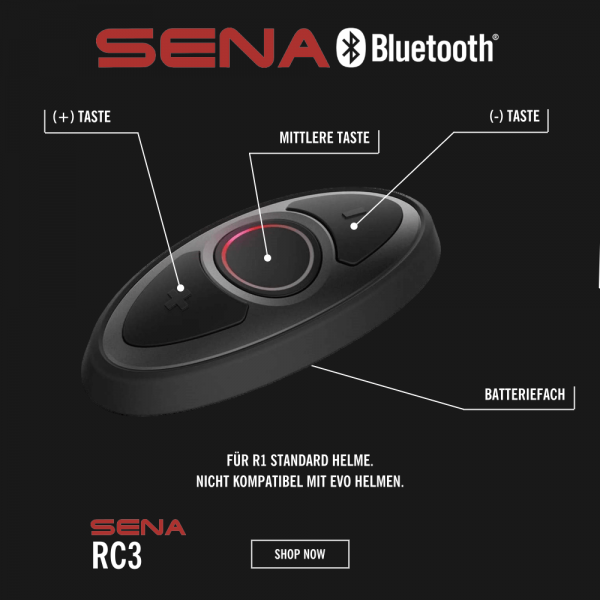 Sena RC3 Bluetooth Fernbedienung für R1 Standard Helme bei CardioZone günstig online kaufen