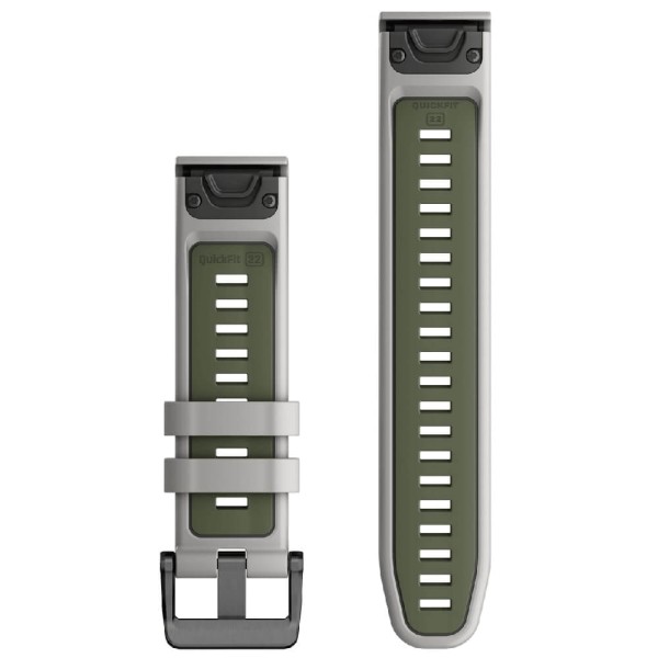 Garmin Quickfit Silikon Armband 22mm Nebelgrau/Moosgrün bei CardioZone günstig online kaufen