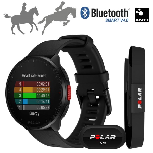 POLAR Equine Pacer Ride GPS Sportuhr Schwarz + H10 Sender für Reitsport bei CardioZone online kaufen