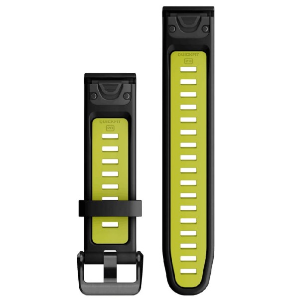 Garmin Quickfit Silikon Armband 20mm Schwarz/Electric Lime fenix 7S u.a. bei CardioZone günstig online kaufen