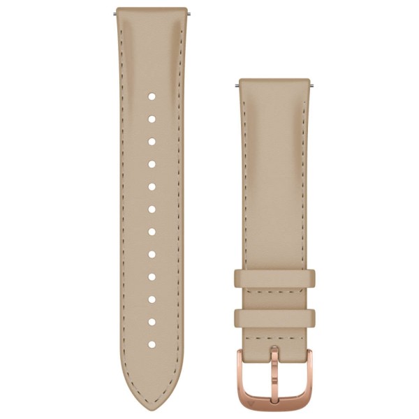 Garmin Schnell-Wechsel Leder Armband 20mm Sandfarben / Rosegold 18K-Gold-PVD-Teile bei CardioZone online kaufen