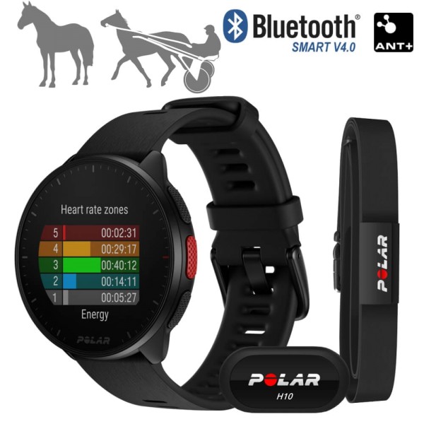 POLAR Equine Pacer Trotting GPS Sportuhr Schwarz + H10 Sender für freies Training & Fahrsport bei CardioZone online kaufen