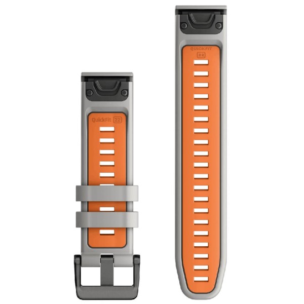 Garmin Quickfit Silikon Armband 22mm Nebelgrau/Glutorange bei CardioZone günstig online kaufen