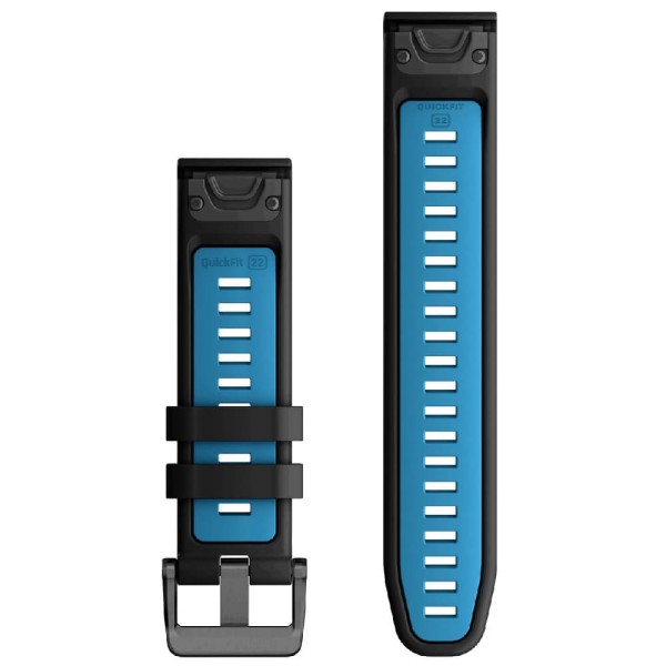 Garmin Quickfit Silikon Armband 22mm Schwarz/Cirrusblau bei CardioZone günstig online kaufen