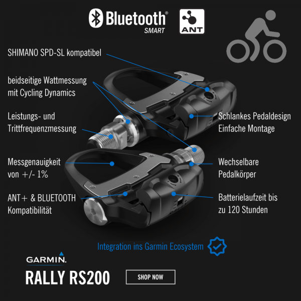 Garmin Rally RS200 Leistungsmesser Dual-Sensor Shimano SPD-SL bei CardioZone günstig online kaufen